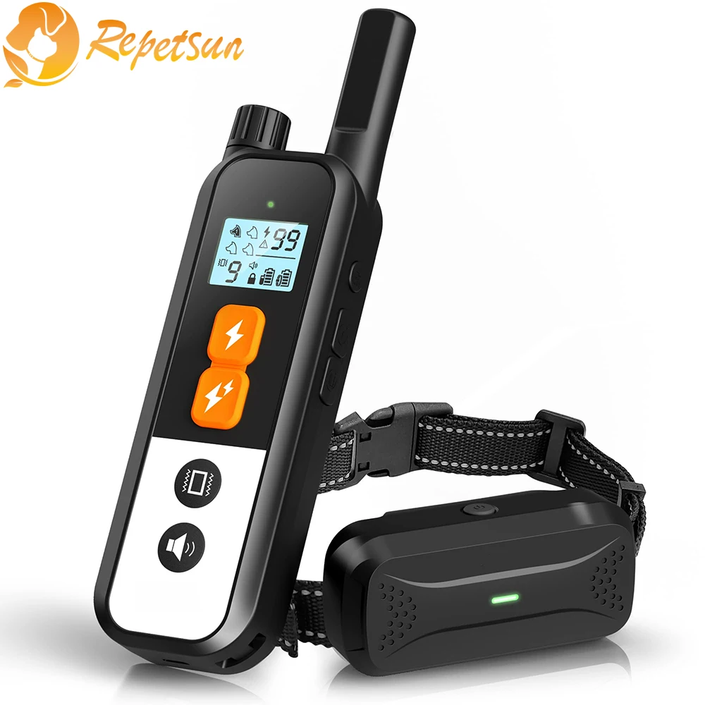 Electric Dog Training Collar Waterproof Pet Remote Control Rechargeable Dog Training Collar With Vibration To Prevent Dog Bark