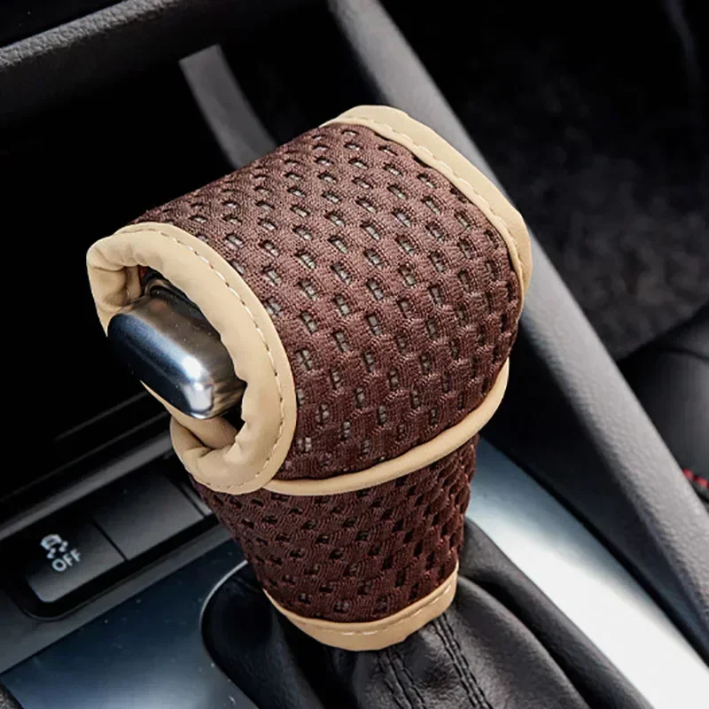 Car Shift Knob Cover Gear Shift Non Slip Grip Handle Protective Covers Universal Breathable Gear Automatic Interior Accessories