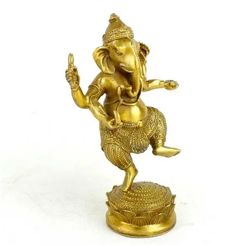 Christmas Tibet Buddhism Fane Brass 4 Arms Elephant God Jambhala Ganesha Buddha Statue