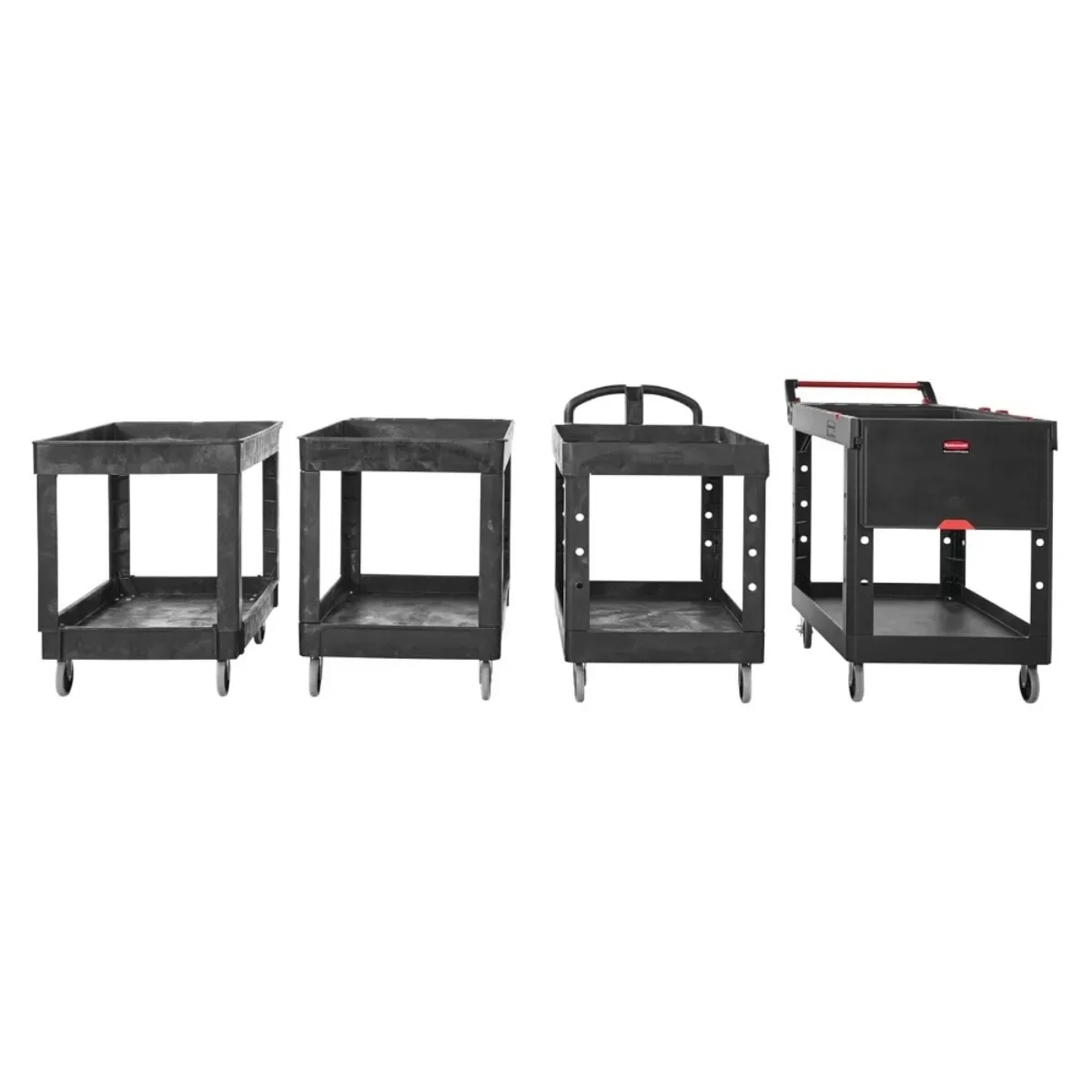 Heavy Duty 2-Tier Utility Cart, 500LB Capacity Rolling Cart with Lipped Shelves for Warehouse Garage Kitchen