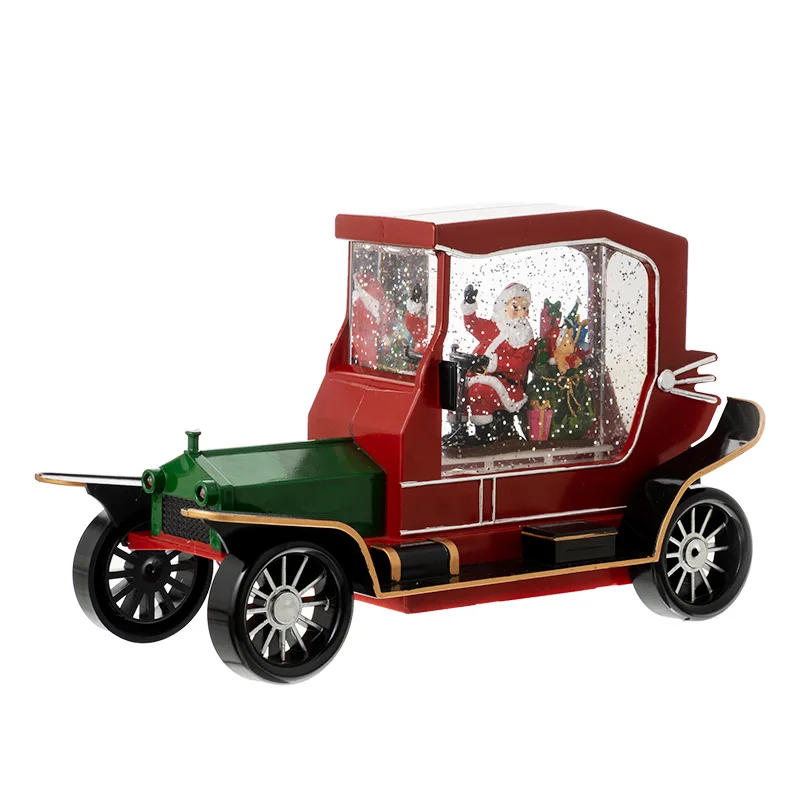 Christmas Decorations Snow Drift Lights Santa Claus Car Birthday Gift Toys Scene Atmosphere Ornaments