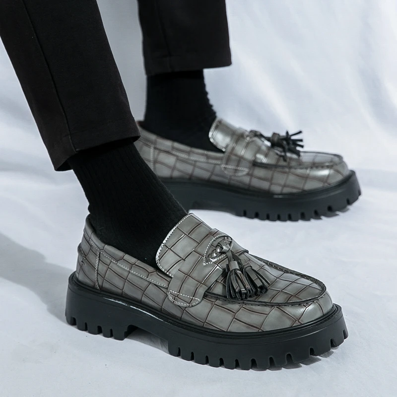 Scarpe, scarpe in pelle, velcro da uomo, testa tonda, traspiranti, business, casual, formali, pelle bovina, persone di mezza età e anziane, scarpe di papà