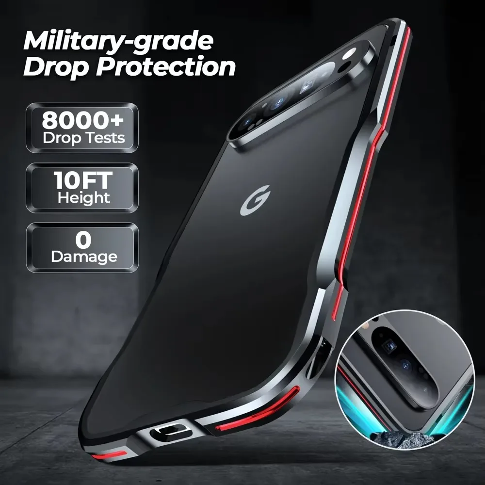 Metal Bumper Cases For Google Pixel10/pixel9 Pixel 10 9 Pro Xl Case For Google Pixel 8 Pro Cover Shockproof Aluminum Frame Shell — product photo 1 of 1