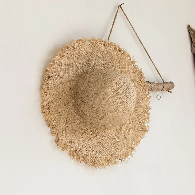 

Women Raffia Straw Sun Hat Wide Brim Fashion Floppy Shade Dome Straw Hat Outdoor VacationBeach UV Protection Hat Panama