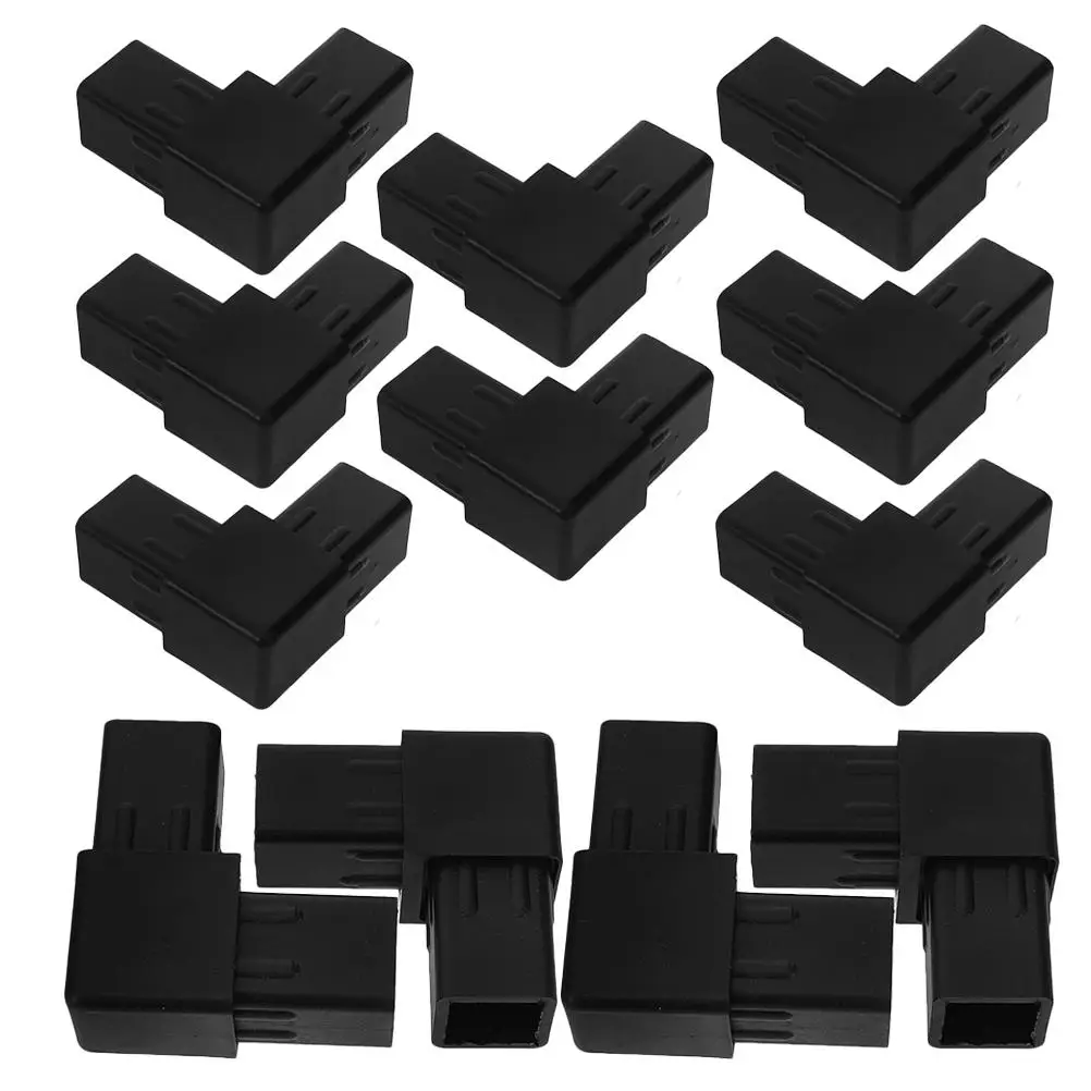 

12 шт. квадратный пластиковый соединитель 25x25 мм квадратный фитинг для трубки черный прочный детали кондиционера соединения для мебельных трубок
