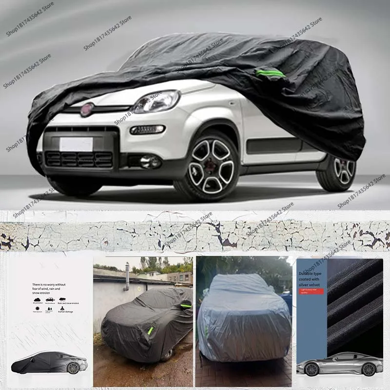 Protective Full Cover Car Cover Outdoor Full Car Cover All Weather Protection for Fiat Panda 2003-2022 Waterproof