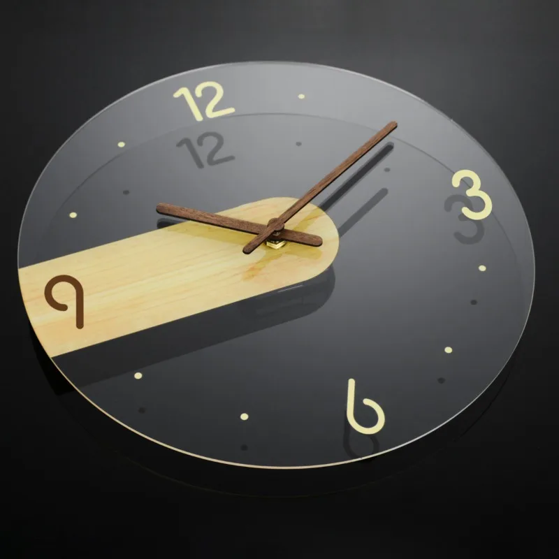 Modern Glass Wall Clock Decorative Wall Watch Silent Aesthetic Clocks Minimalist Elegant Living Room Watches Room Ornaments
