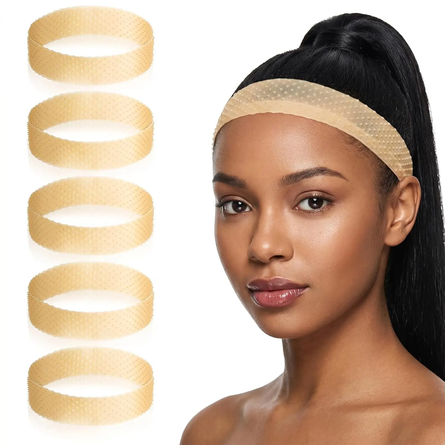 5Pcs Silicone Wig Grip Band Adjustable Non-Slip Wig Grips | Breathable Elastic Adjustable Fixed Wig Straps Sweat-Proof Hold