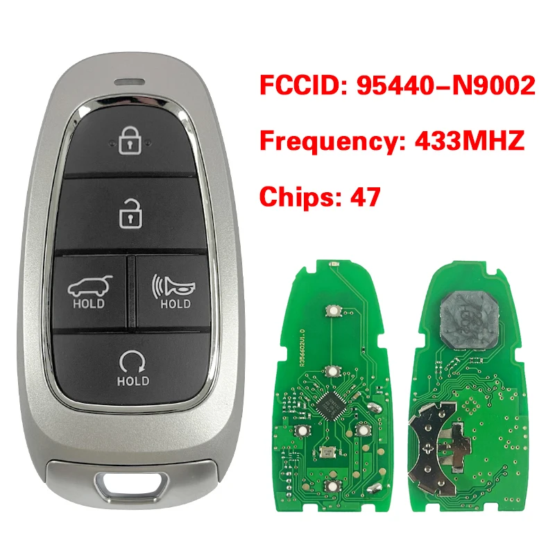 

CN020318 Aftermarket 5 Button FCCID 95440-N9002 Smart Key For Hyundai Tucson 2022 Remote Keyless Fob 433MHz 47 chip