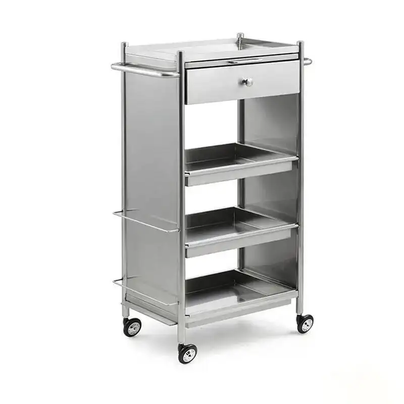 Beauty Salon Trolley Stainless Metal Hospitality Designer Salon Trolley Manicure Carrito De Bar Multifuncional Furniture Fg19