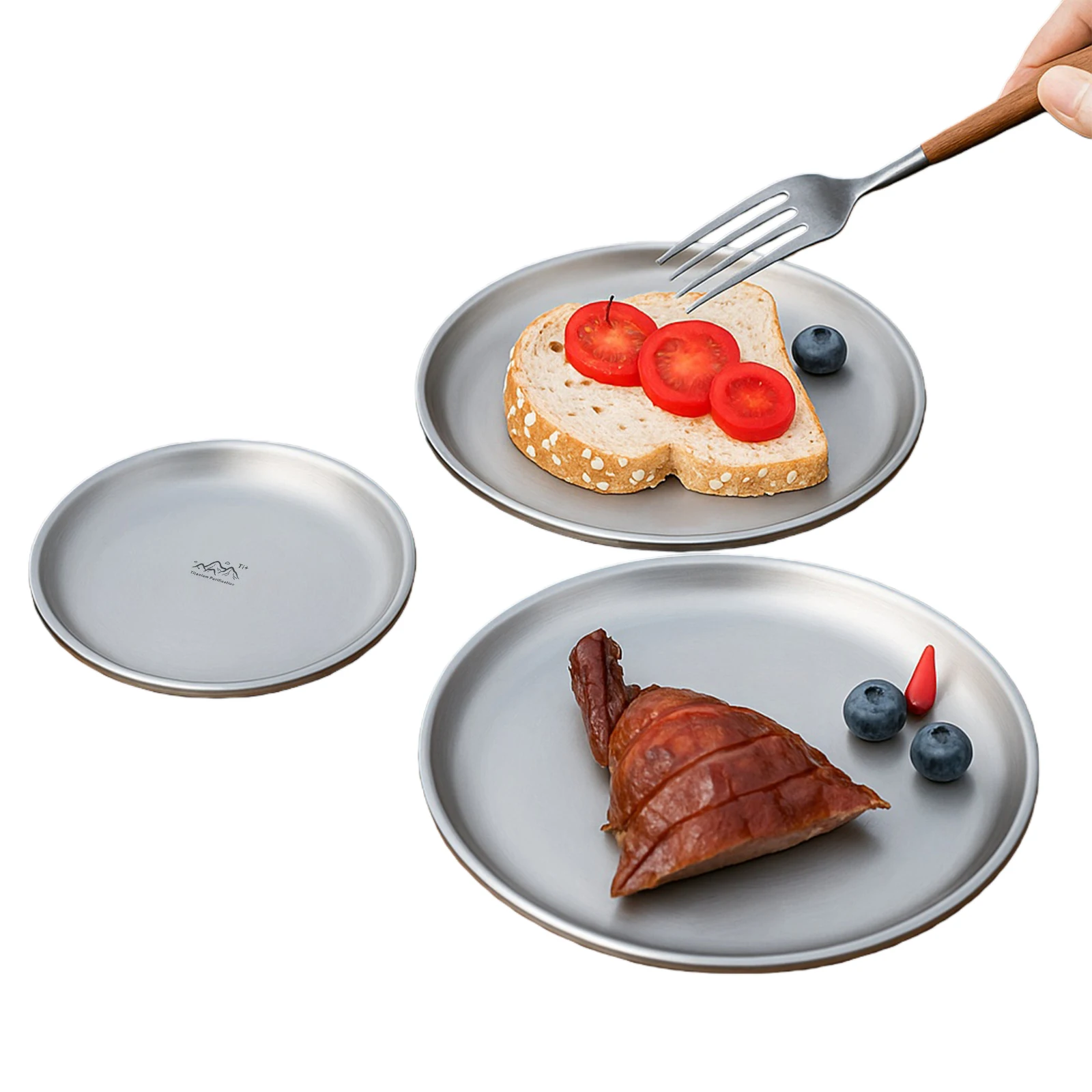 Titanium Purification Plate Portable Travel Tableware Lightweight Stackable Camping Tray Rust Proof Outdoor Fruit Salad Plate