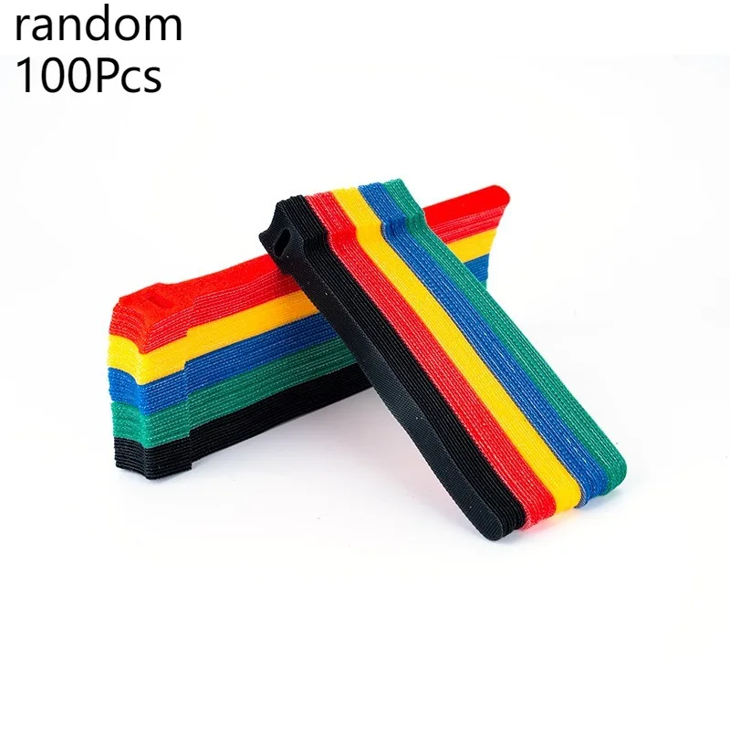 50/100Pcs  Random color Velcro data cable computer cable storage classification Velcro management tape self-adhesive
