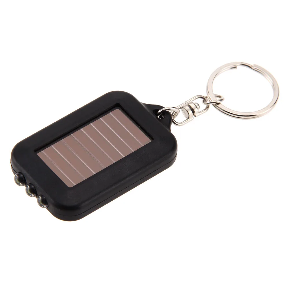 Solar LED Keychain Flashlight Solar Charging Emergency Light Mini Flashlight Small Torch Pocket Keychain Lights