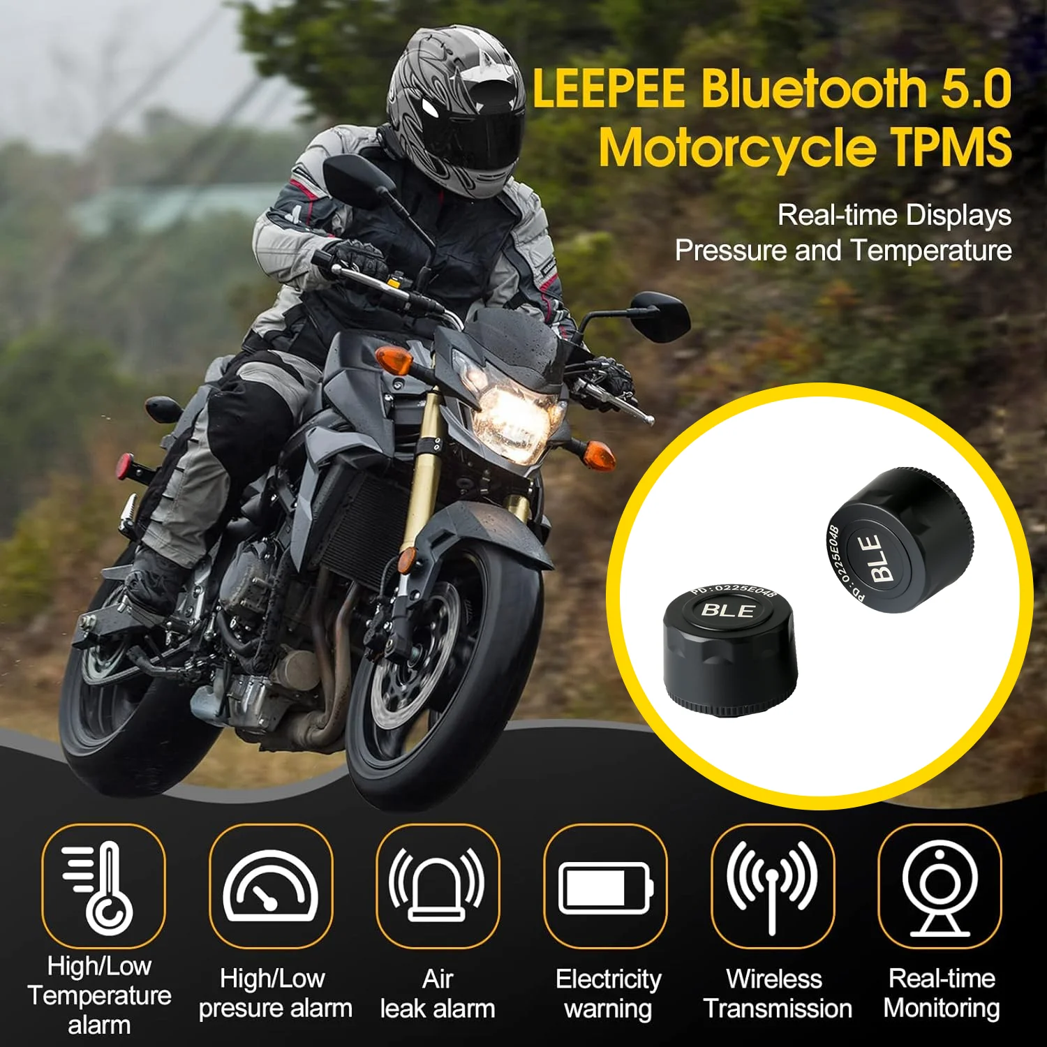 Jansite Motorcycles TPMS Designed for Specific Model Temperature Warning Gauge Moto Tire Pressure Sensors Motorcycle Accessories view 4