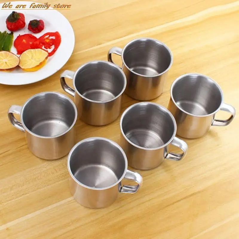 1/3/6pc caneca de viagem de aço inoxidável caneca de viagem cerveja uísque café alça de chá copo cozinha copos de macarrão bar ferramentas de beber acessório
