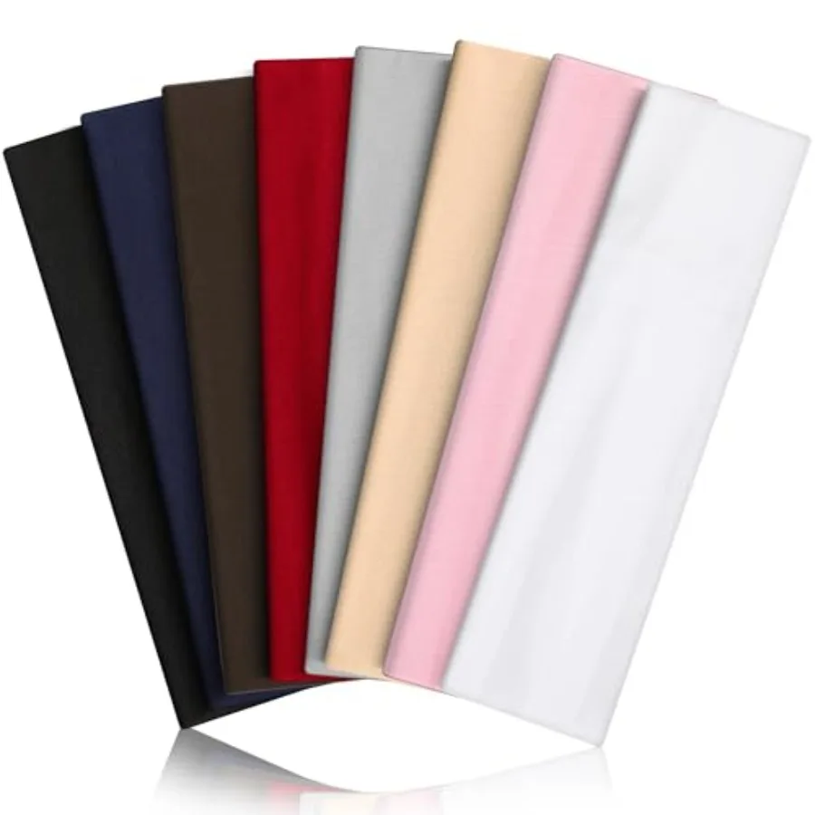 8PCS Summer-Exclusive Non Slip Sports Elastic Soft Running Fashion Headbands Absorb Sweat for Women Men Working Out, Travel