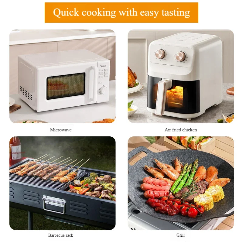 RAKKS Air Fryer Vertical Grill Vertical Grill 304 Stainless Steel Skewer Brazed Skewer Kitchen Household Oven Accessories