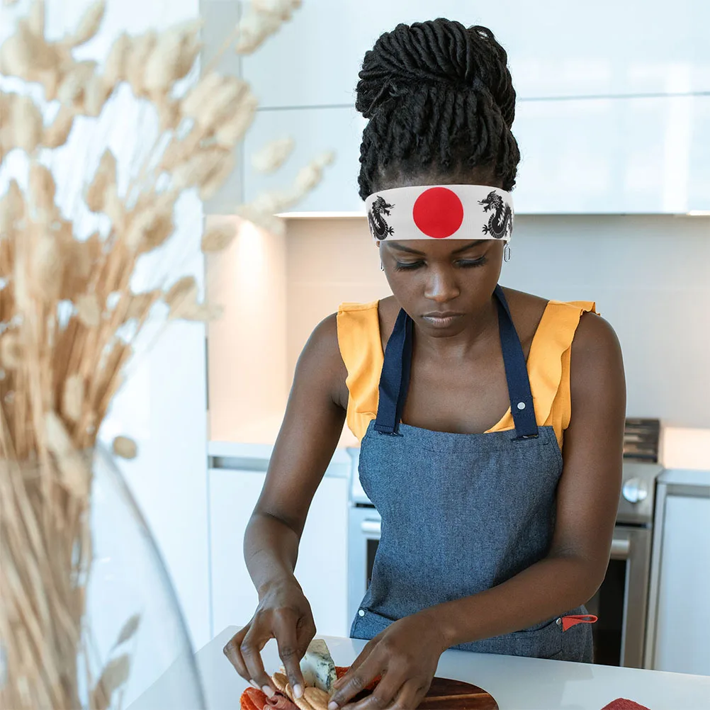 

6Pcs Japanese Bandana Headband Tie on Karate Hairband Sports Cooking Kitchen Chef Costume Samurai Accessory Headbands for Karate