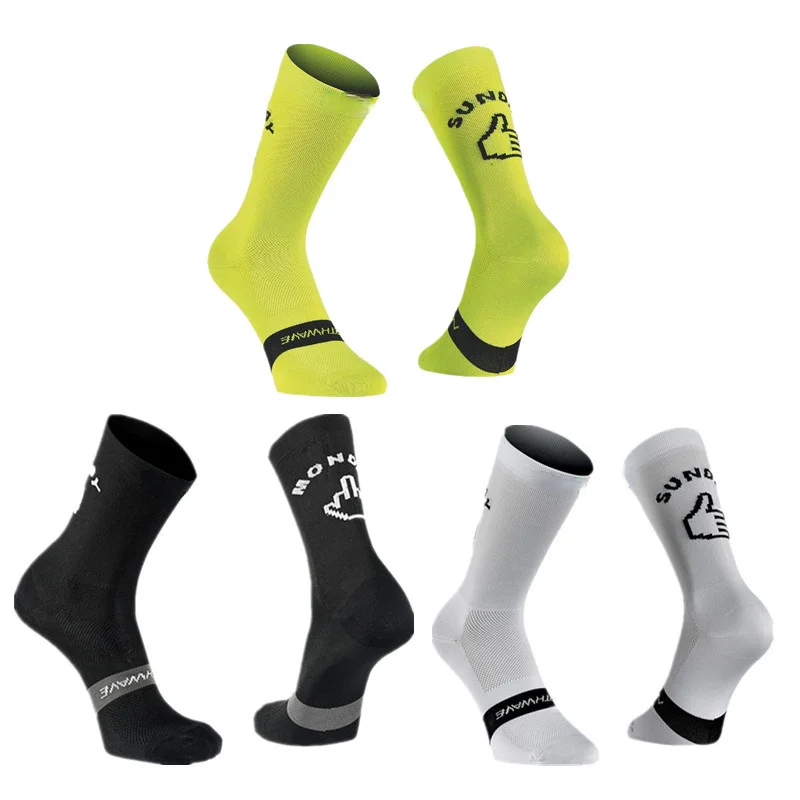 

Road Socks New Bicycle Cycling Sport Breathable Running Monday Sunday Socks Men Women Bike Socks