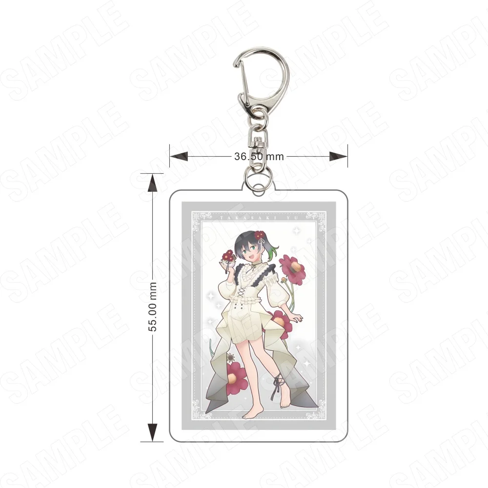 Acrylic Love Live Nijigasaki Anime 6CM Double Sided Keychain Lanzhu Shizuku Kanata Mia Collectible Gift Fans Floral Dress Ver.