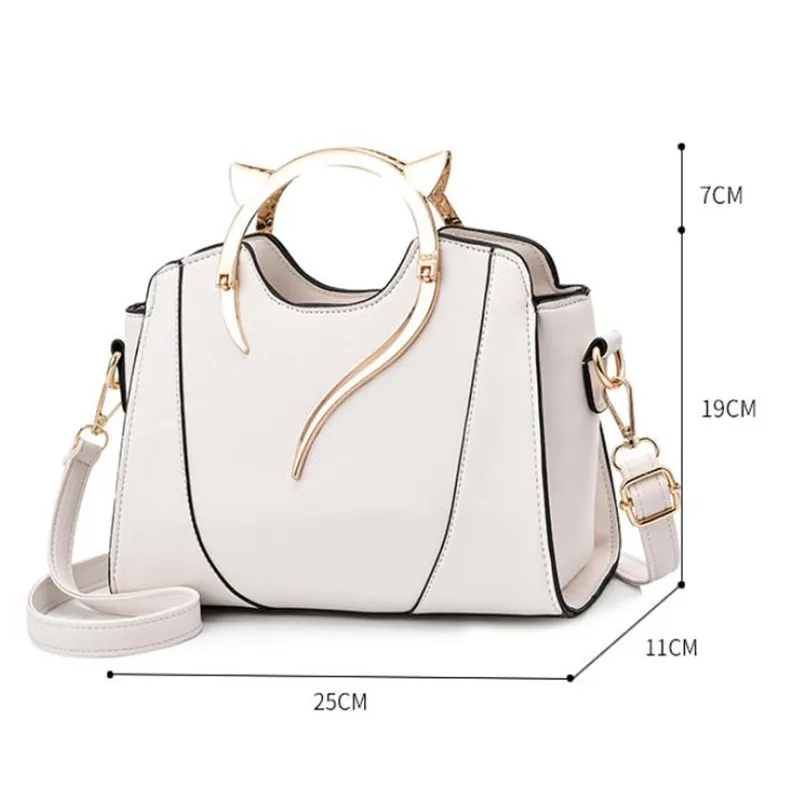 Fashion Black Women\'s Handbags Cute Solid Color PU Leather Shoulder Bag Casual Women Hobos Handbags Lipstick Necklace Totes Bag