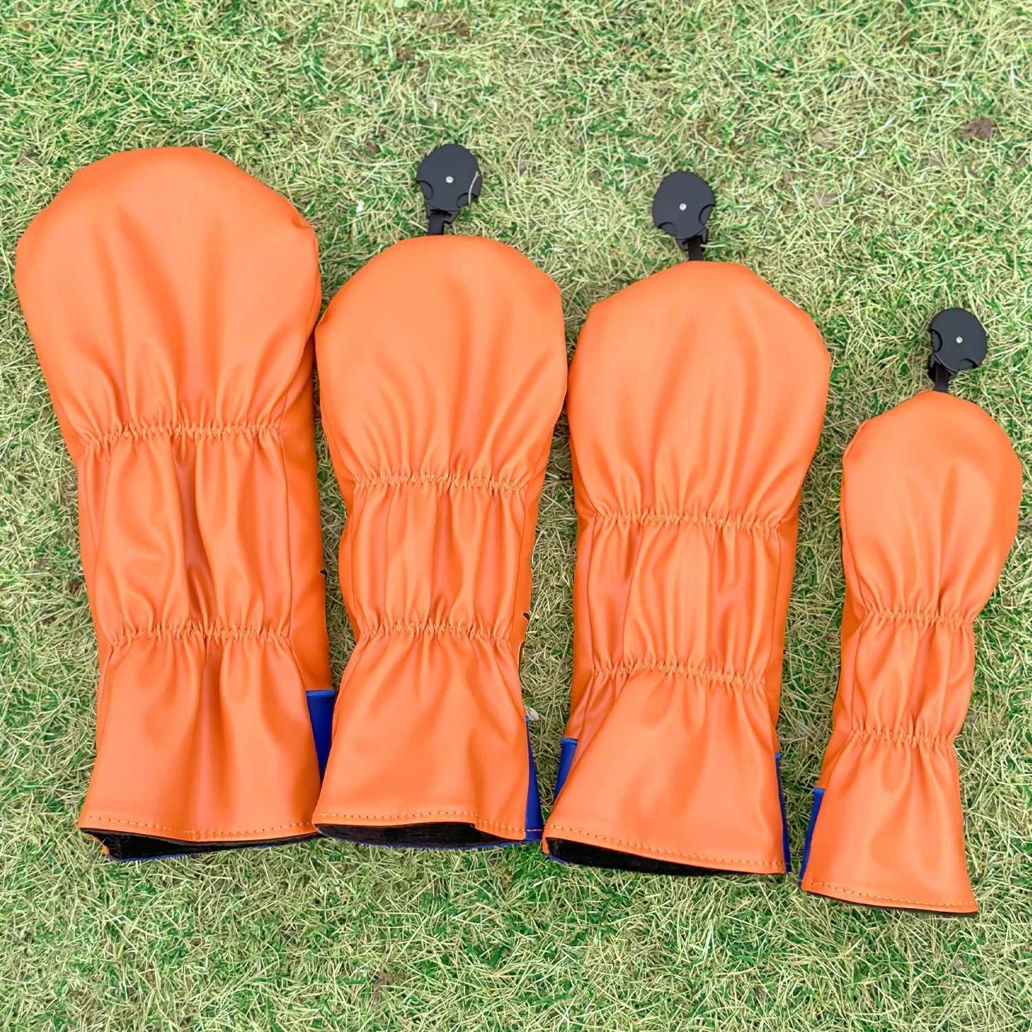 1pc/4pcs Hot Dog Golf Club Head Cover|Orange Protective Cover for Driver, Fairway, Hybrid - Durable Sports Accessory for Golfers