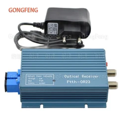 Receptor óptico de alto nivel FTTH CATV con convertidor óptico de fibra WDM, conector dúplex SC/UPC, Mini modo con 2 salidas RF pulgadas