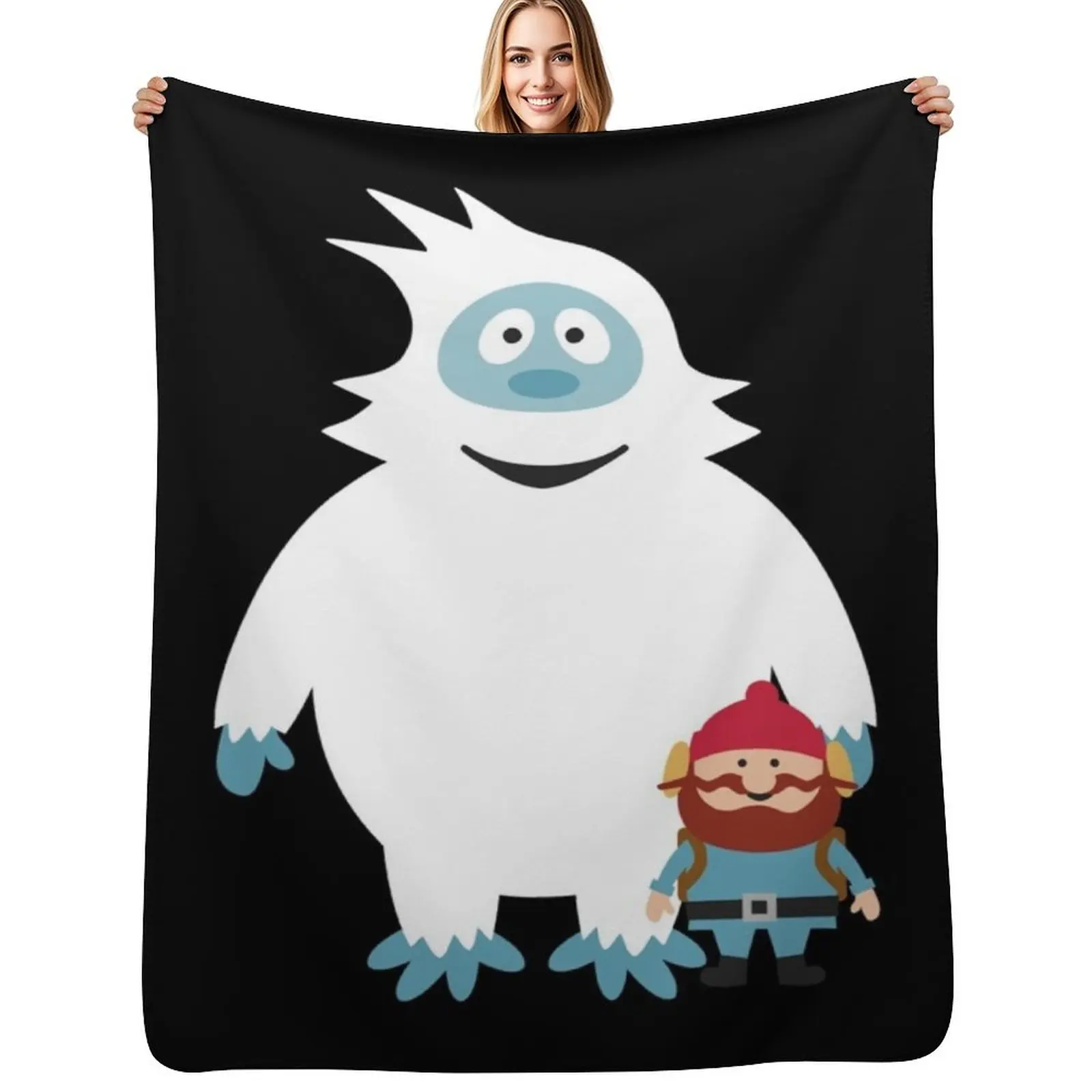

Abominable Snowman Friend T-Shirt Throw Blanket Warm Accent Blanket for Living Room Decoration