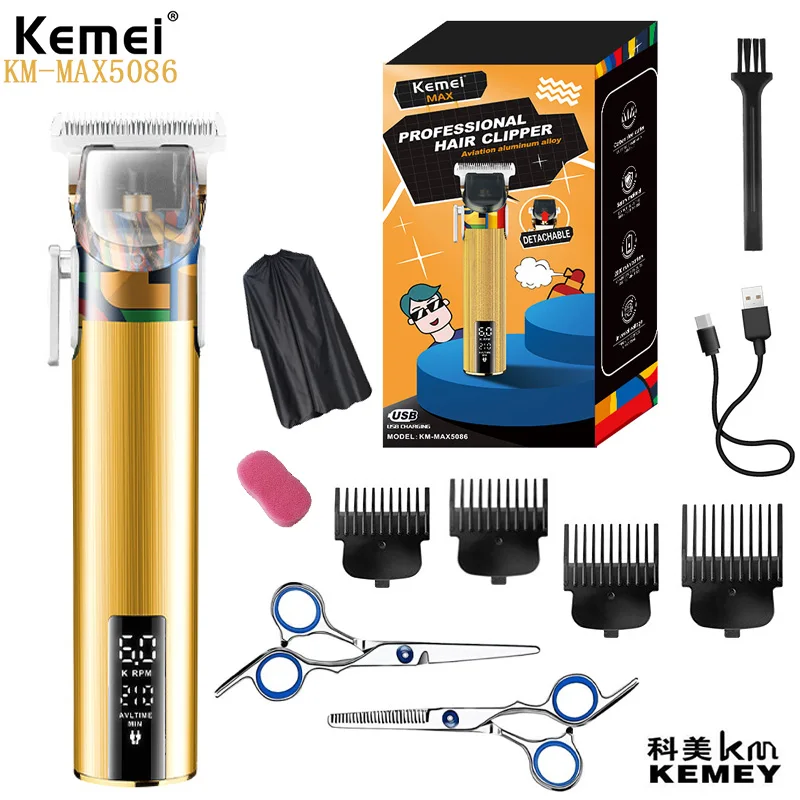 THE NEW Kemei Km-Max5086 Type-c Charging Interface Led Digital Display 2000 Mah Battery Capacity Baby Hair Trimmer