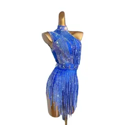 Latin Dance Competition Women's High end Customized Super Flash Evening Dress Samba Performance Dress Blackpool Dress