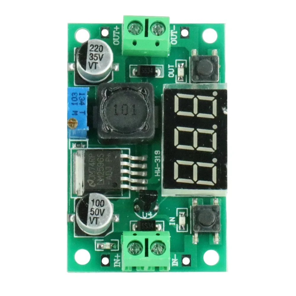 ステップダウンコンバーターモジュール,電圧レギュレーター,赤電圧計,電流計,lm2596 dcからDC,1個