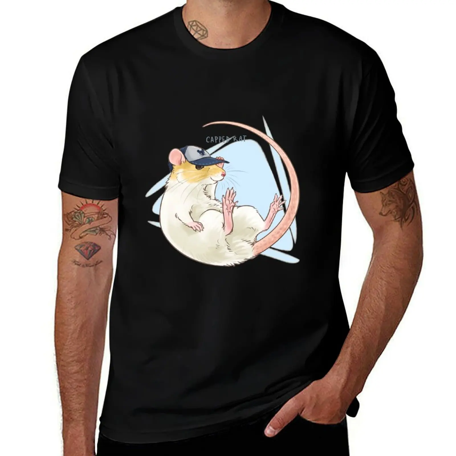 Rat Capped T-Shirt Holiday Outdoor T-Shirt