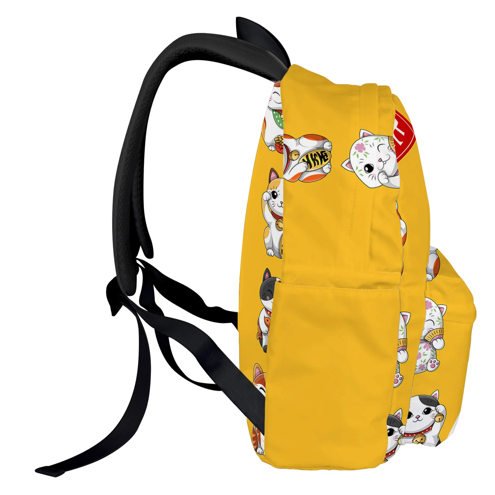 Cartoon Cat Yellow Women Man Backpacks Waterproof Multi-Pocket School Backpack For Student Boys Girls Laptop Book Pack Mochilas