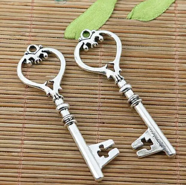 

10pcs 64*20mm hole 2.6mm Tibetan silver nice design key charms EF2020