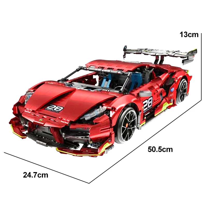 IM.MASTER 9828-2 MOC 1:10 Technical RC Racing Sports Hypercar Model Building Blocks Bricks Puzzle Toys Christmas Gifts For Kids