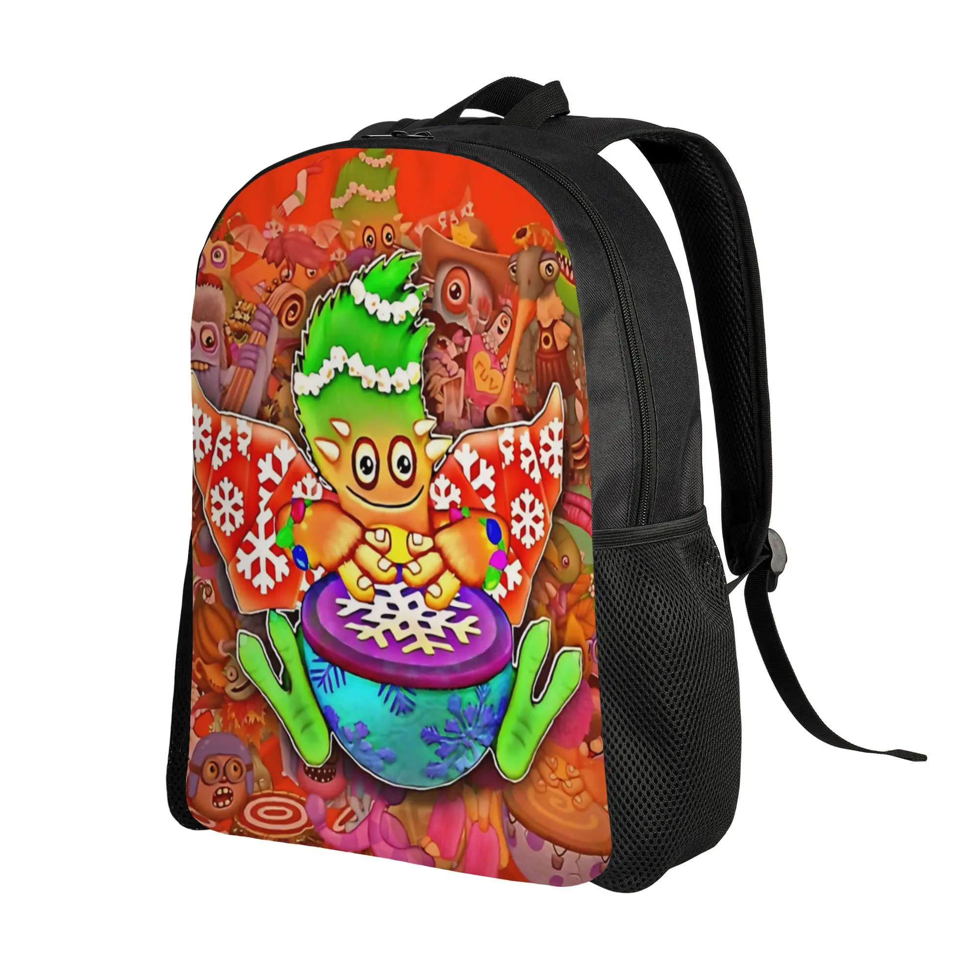 My Singing Monsters character Potbelly Backpack Female  Print Backpacks Polyester Streetwear School Bags  Designer Rucksack