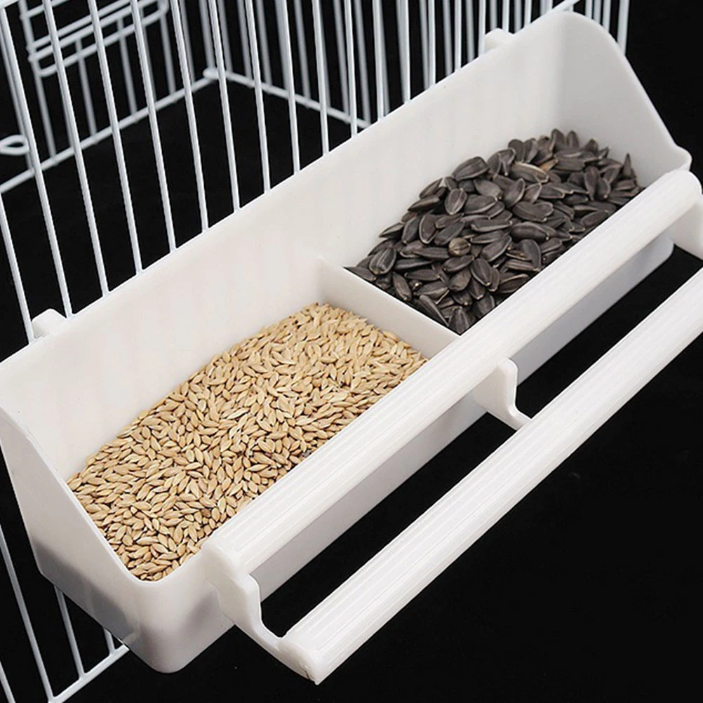 

Plastic Feeders Green White Design for Parrot Cockatiel Cage Easy Clean Pet Parrot Feeder Supplies