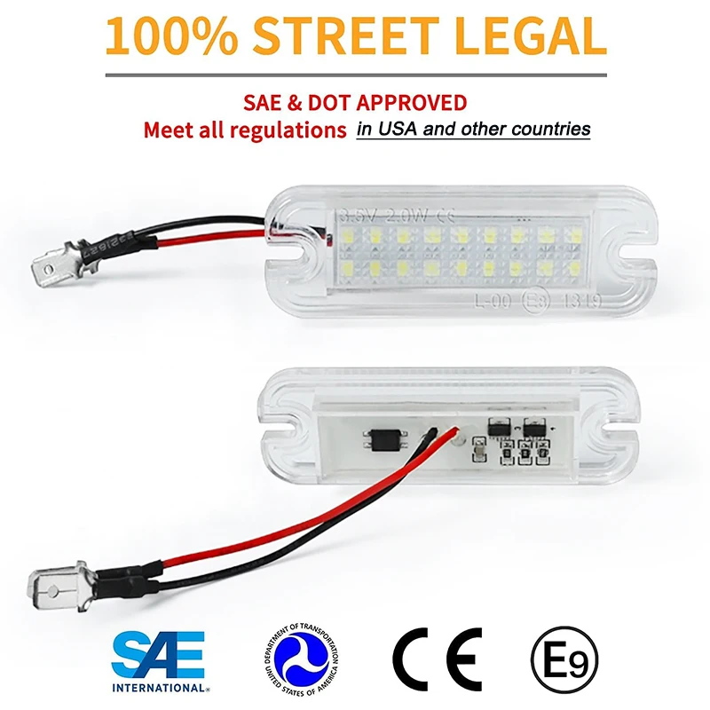 2Pcs For Mercedes Benz G-Class G55 G63 G65 G500 G550 W463 LED Number License Plate Lights Lamps Car Accessories OEM#A4638200356