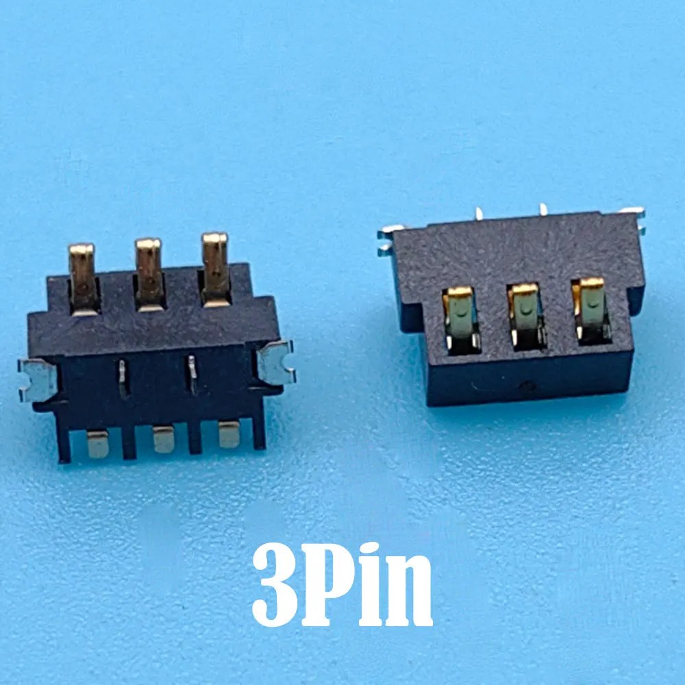 10PCS 3 4 5 6 Pin Male SMT Spring Battery Connector 2.5 MM Pitch Contact Power Charge Connector Contacts Gold Plated 6.4H