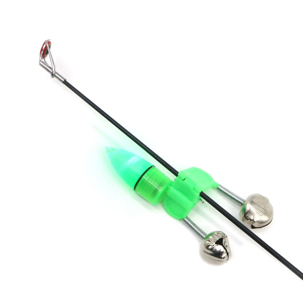 10Pcs/Set Twin Spiral Bells Fishing Bite Alarms Outdoor Night Carp Fishing Rod Tip Clips Tool Accessories