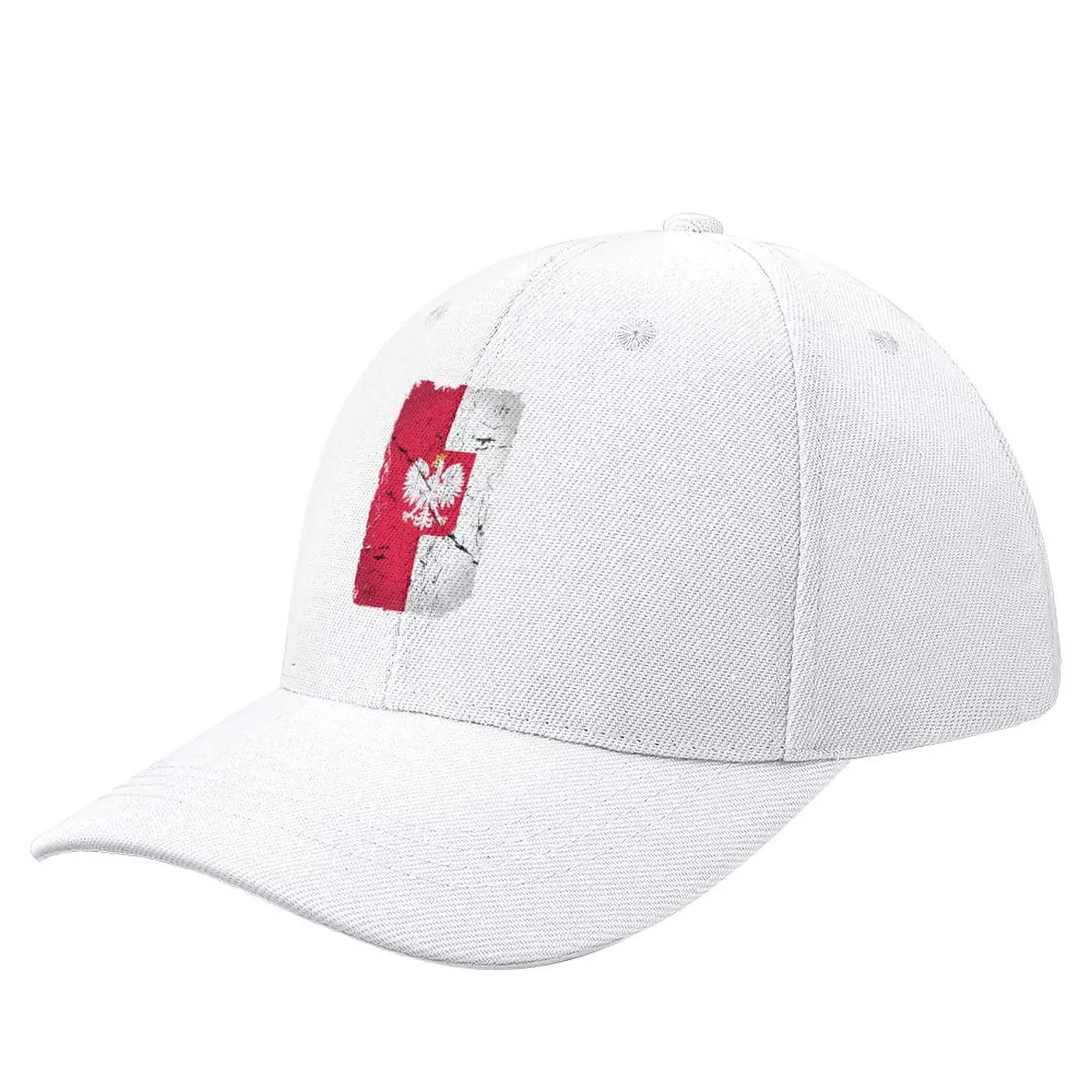 Flag of Poland with polish eagle DistressedCap Baseball Cap Hat Baseball Cap Golf Cap Male Women's