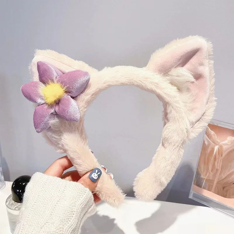 

Kawaii Disney Plush Headband LinaBell Bow Hairpin Anime Cute Cartoon Plush Ear Head Band Hair Accessories Girl Christmas Gift