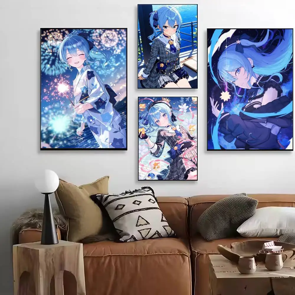 

Kawaii Hoshimachi Suisei Poster Versatile HD Waterproof Wall Art Self-Adhesive Decor for Any Space Ideal Gift