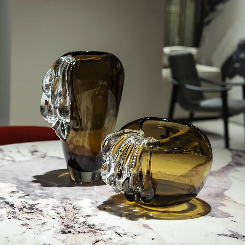 Handmade Glass Vases For Wedding Celebration Crystal Decorative Accessories For Villa Interior