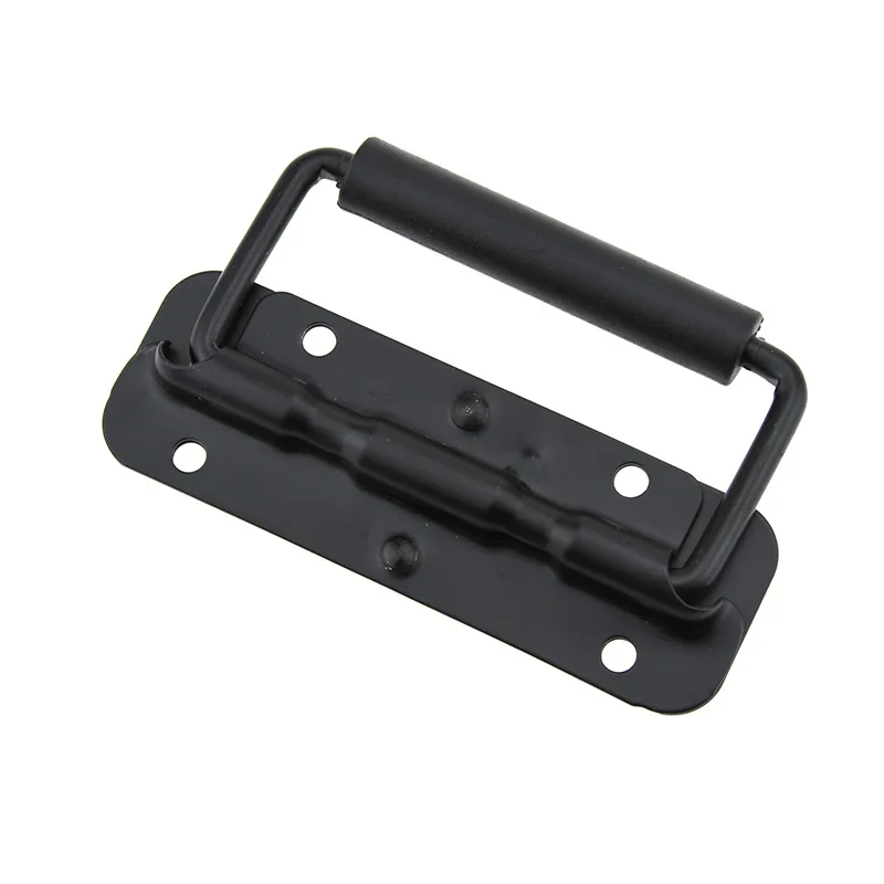 

1Pcs Iron Material Spring Handle Black Luggage Spring Handle Folding HandleTool Box Movable Ring Industrial Equipment Cabinet