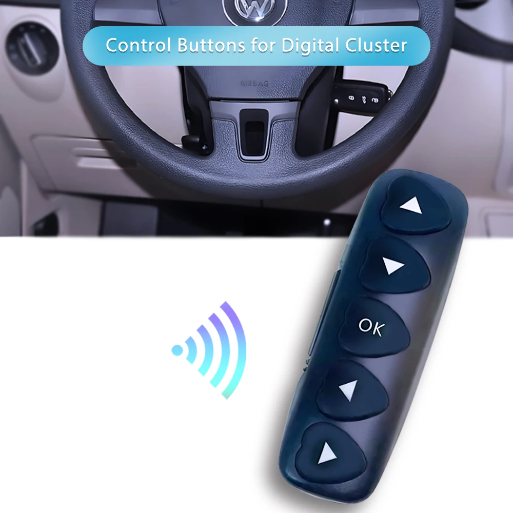 Wowuseful Pulsanti per Cruscotto e Volante Auto, Controller Remoto per Volante, Quadro Strumenti Digitale per Auto