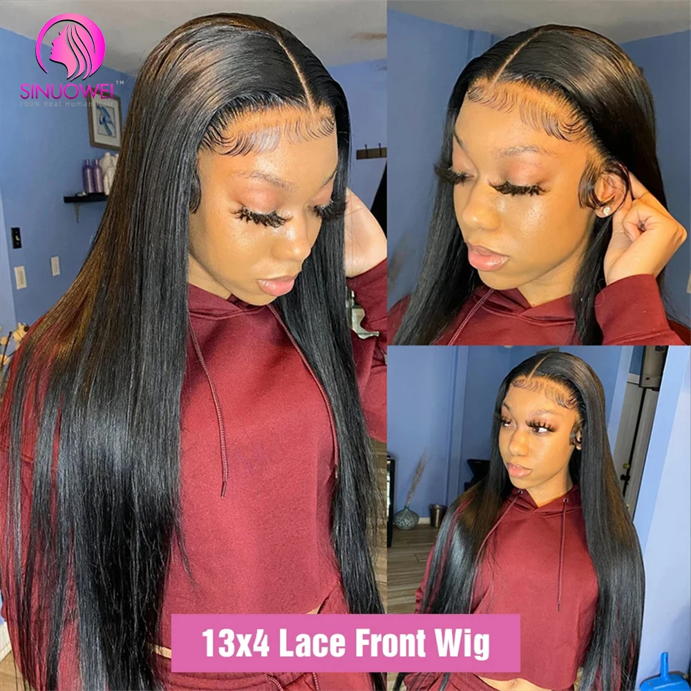 32 34 Inch Bone Straight Human Hair 13x6 Lace Frontal Wig Brazilian 13x4 Lace Front Human Hair Wigs For Women PrePlucked 180%