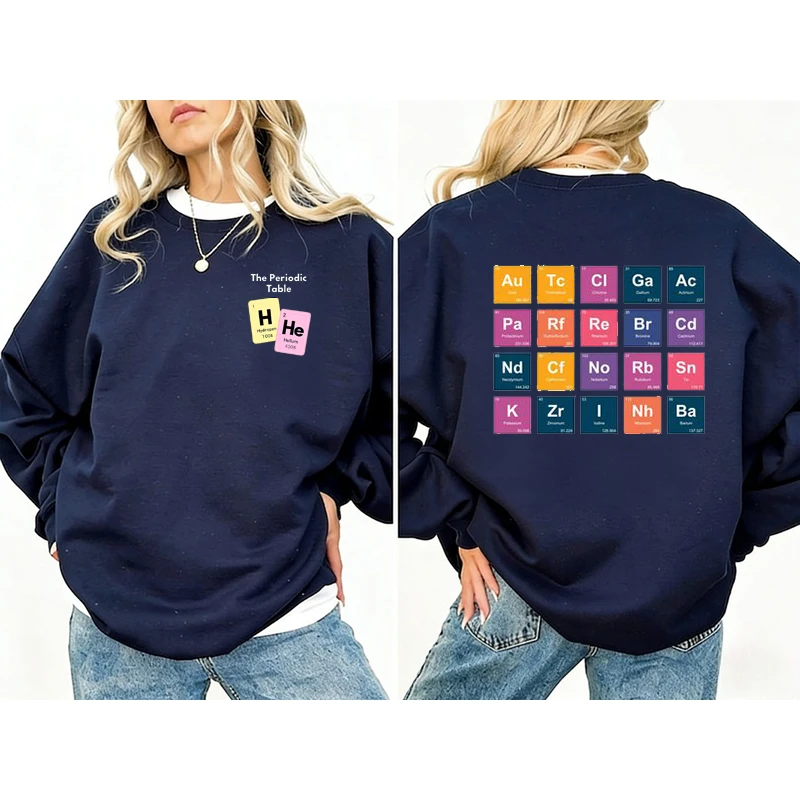 Sudadera con capucha gráfica de la tabla periódica de los elementos, suéter de tabla periódica, jersey para mujer, sudadera para mujer, Sudadera con capucha para mujer