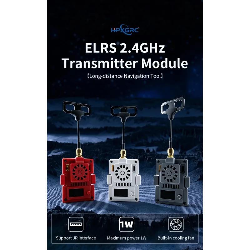 

ELRS 2.4G 1W Micro TX Module, High Power Long Range Transmitter for FPV Drone RC Radio Controller ExpressLRS
