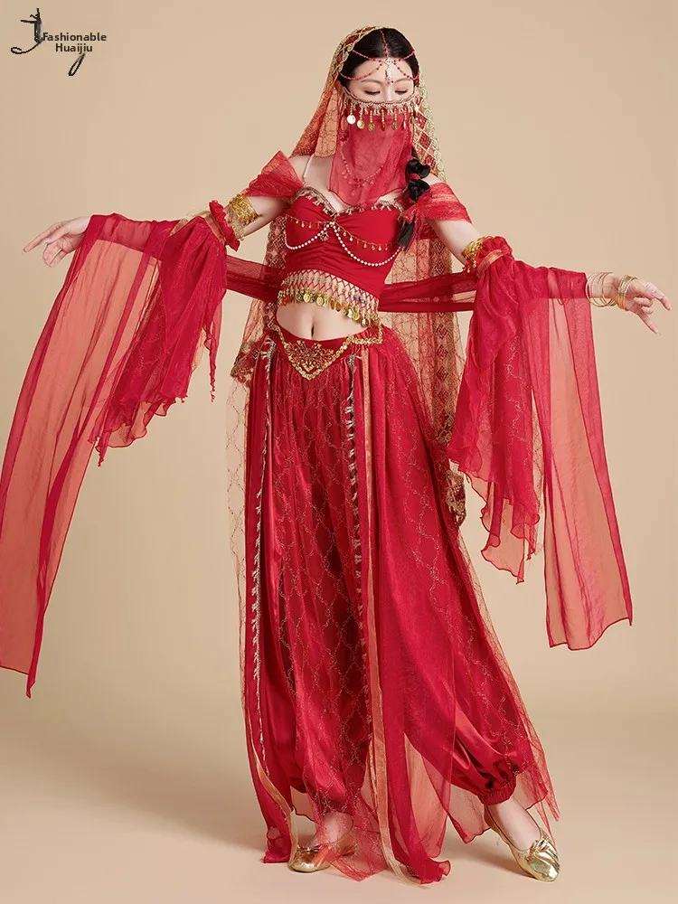 Exotic Desert Princess Dance Costume Improved Western Style Belly Dance Stage Performance Outfit Fashionable Ethnic Chinese T...